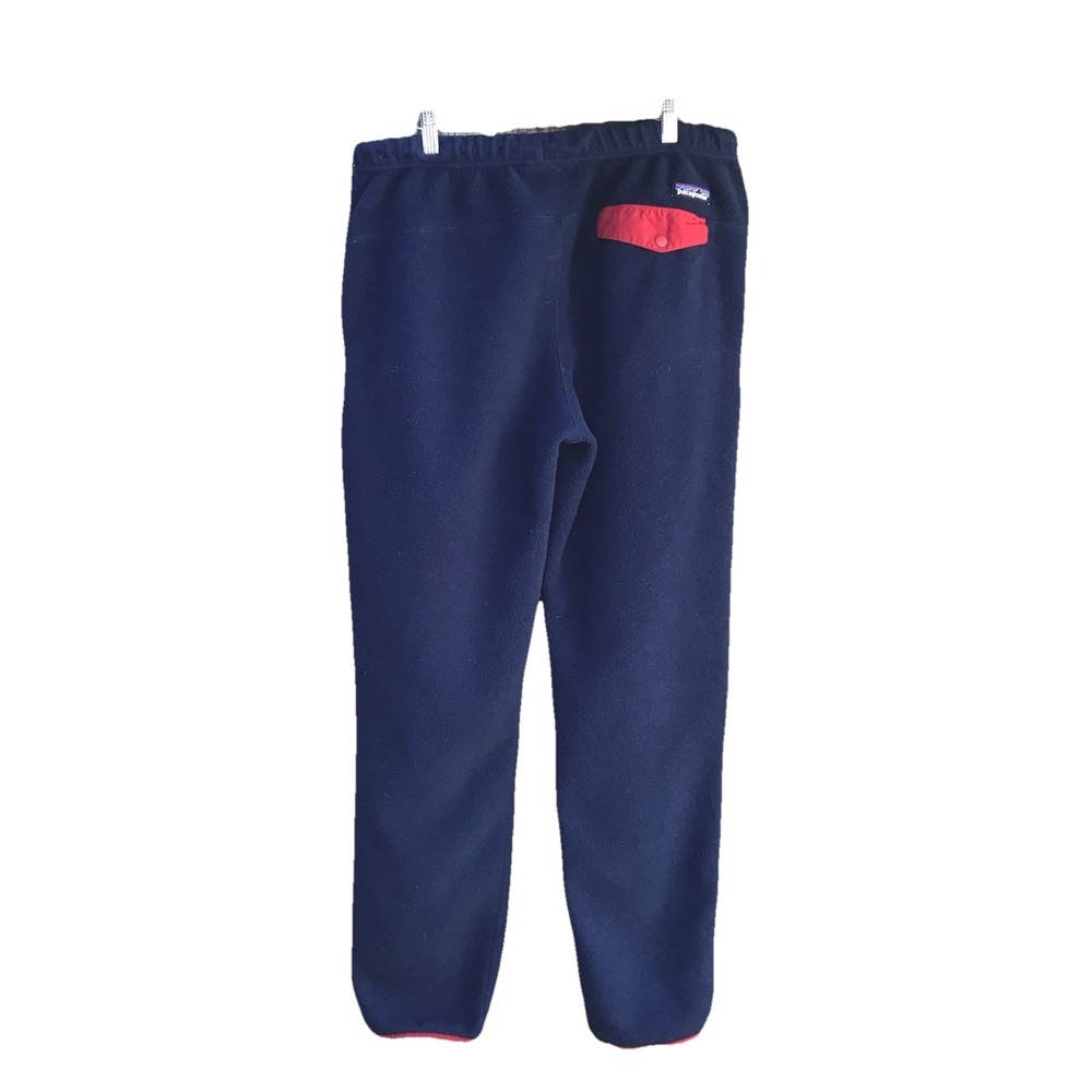 Patagonia Synchilla Fleece Pants Navy Red Men's Large 35x32 Jogger Lounge USA